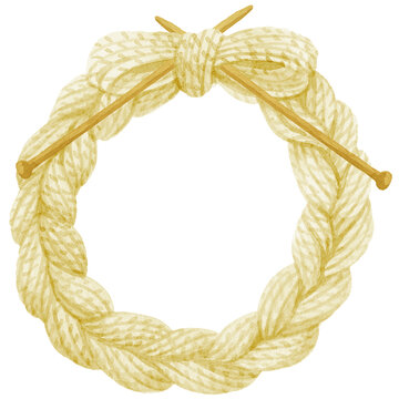 毛糸リース/Wool Wreath