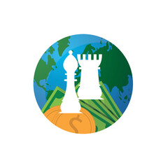 Chess pieces symbol business strategy concept. editable vector.
