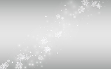 Winter Snowflake Vector Silver Background. Sky