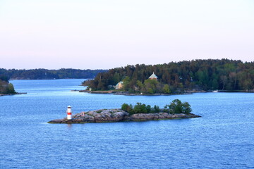 Stockholm Archipelago on the Baltic Sea in the evening
