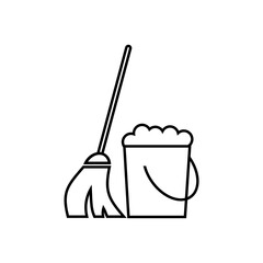 Cleaning service line icon.