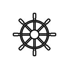 Ship steering wheel icon. linear style icon isolated on white background