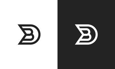 BD, DB minimal initial letters monogram logo icon - obrazy, fototapety, plakaty