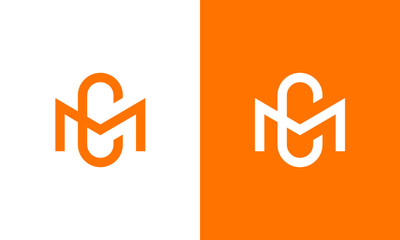 CM, MC letters modern minimal and creative lettermark monogram logo design concept - obrazy, fototapety, plakaty