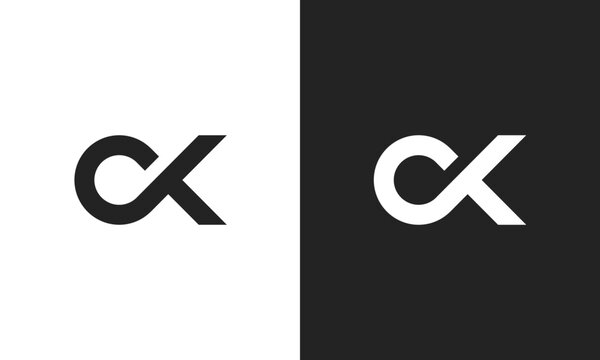 modern and minimal CK, KC initial letters monogram logo concept icon