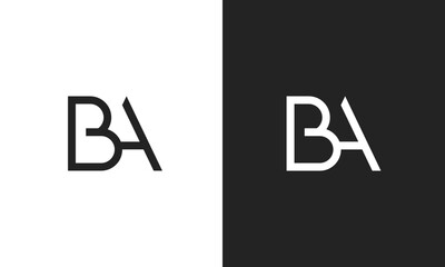 BA, AB letters monogram logo icon