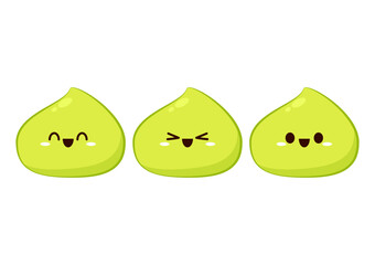 Wasabi character design. wasabi vector on white background. wallpaper.