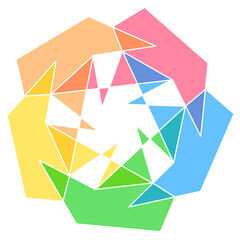 Abstract Geometric Rainbow Polygon-5aa6