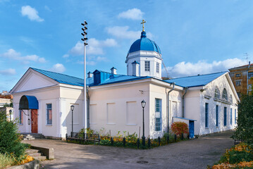 Fototapeta na wymiar Church in the name of the Tikhvin icon of the Mother of God, built in 1764-1768, rebuilt in 1841-1844, landmark: St. Petersburg, Russia - October 08, 2022