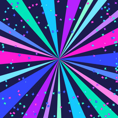 Background with various colored stars. Image for party flyer.