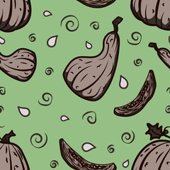 seamless pattern with pumpkins