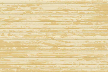 Horizontal pattern of thin wooden textured slats with timber print. Wall made of oak lath. Top view of laminate floor. Rustic effect. Natural hardwood background. Vector illustration. Interior design