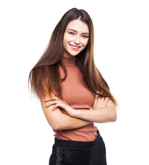 Fototapeta premium Happy beautiful brunette woman
