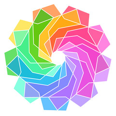 Abstract Geometric Rainbow Polygon-9aa7