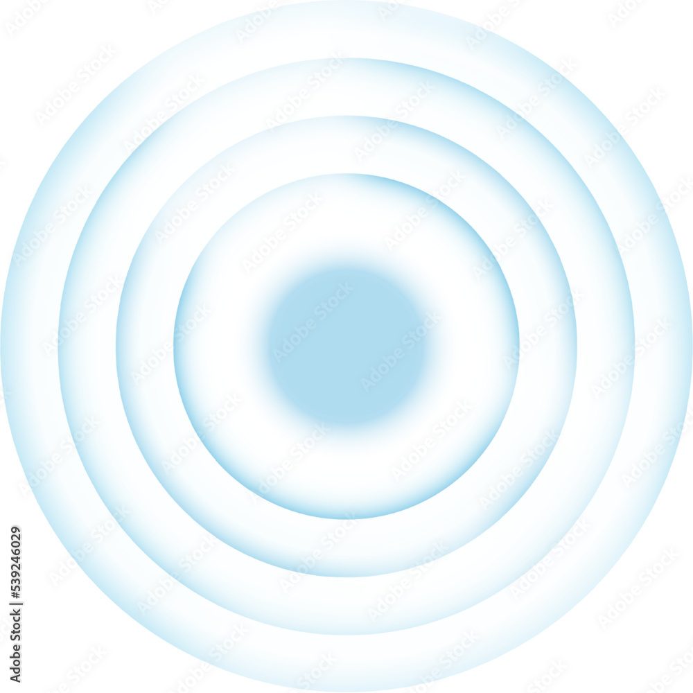 Poster blue concentric circles. sonar waves. signal source