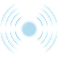 Radio signal spot with blue concentric sound circles