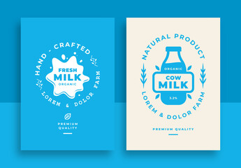 Vintage Milk Label Layout for Package