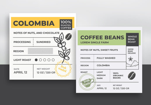 Vintage Coffee Label Layout