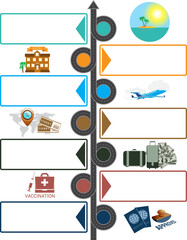 Obraz premium Elements for modern travel infographics for 7 positions
