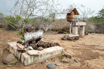 mail barrel, Post Office Bay, Florenana, Galapagos - obrazy, fototapety, plakaty