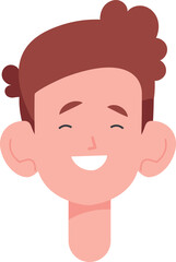 Laughing boy face. Kid emotion expression. Child portrait