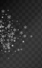 Gray Snowfall Vector Transparent Background. Sky