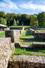 Bibracte Archaeological Center. Gallic archaeological ruins on Mount Beuvray. European site of ancient excavations. Celtic people of the Aedui.