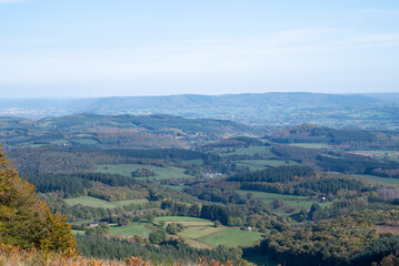 Fototapeta premium panoramic view of Mont Beuvray in the Morvan.Saint-Leger-sous-Beuvray, France. Magnificent view.