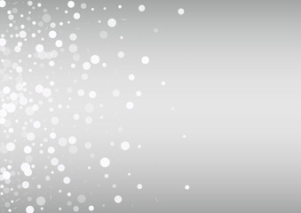 White Snowflake Vector Silver Background. Sky