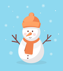 Cute snowman. Merry Christmas and Happy New Year