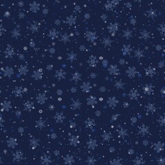 Christmas Snowflake Seamless Pattern. Blank textured effect backgrounds of a creative, bright,  blue colour. 