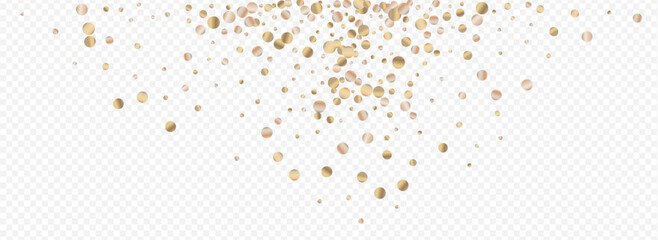 Gold Confetti Falling Panoramic Transparent