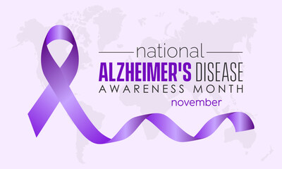Vector illustration design concept of National Alzheimer's Disease Awareness Month observed on every November - obrazy, fototapety, plakaty