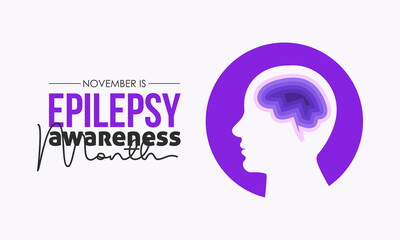 Vector illustration design concept of National Epilepsy Awareness Month observed on every November