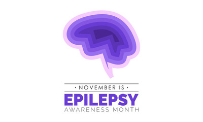 Vector illustration design concept of National Epilepsy Awareness Month observed on every November