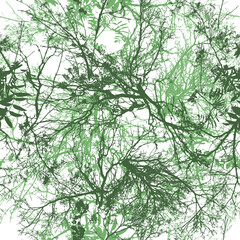 twigs green seamless pattern. Vector illustration