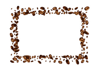 Dark Grain Roasted Vector White Background.