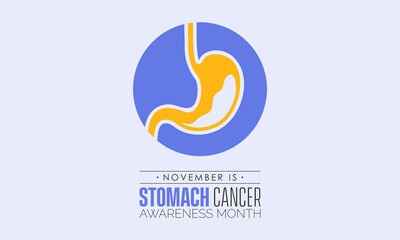 Vector illustration design concept of Stomach Cancer Awareness Month observed on every November