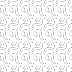 gray question marks on a white background, seamless pattern on white background