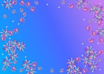 Light Hibiscus Liquid Blue Background. Rainbow