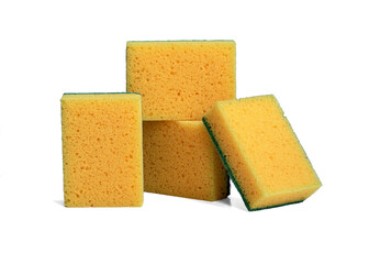 sponges for washing dishes, isolated on white background