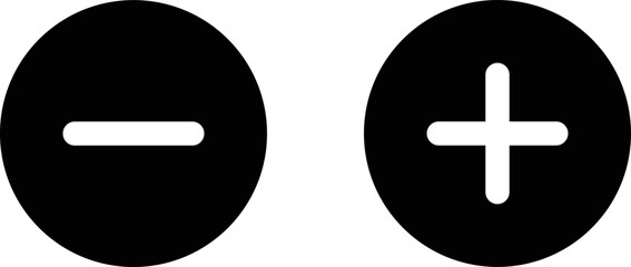 Fototapeta premium Minus and plus vector icon in modern design style for web site and mobile app