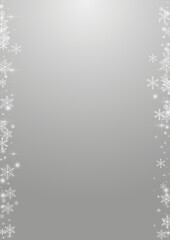 Overlay Snowstorm Vector Grey Background. Silver