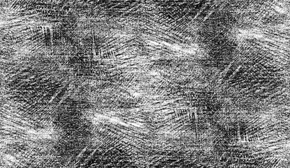 Monochrome texture composed of irregular graphic elements. Distressed uneven grunge background. Abstract vector illustration. Overlay for interesting effect and depth. Isolated on white background.