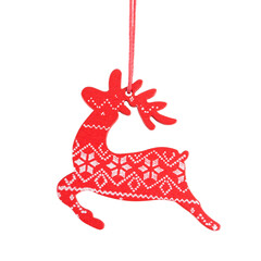 Red Christmas deer isolated on transparent background