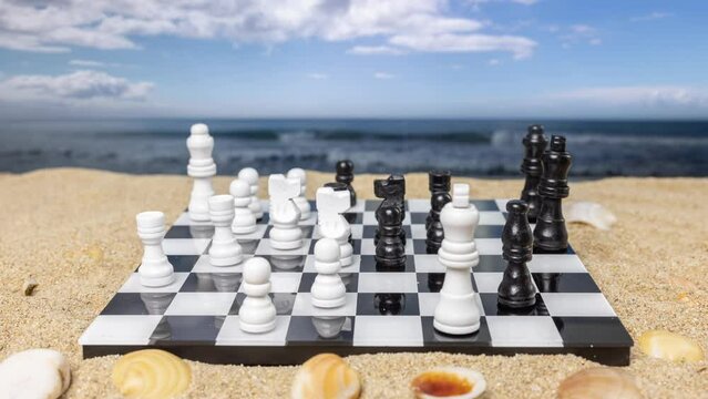 Chess on a beautiful beach