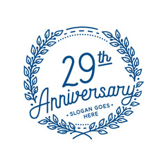 29 years anniversary design template. 29th anniversary celebration hand drawn logotype. Vector illustration.