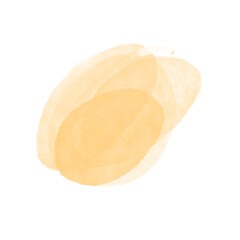 Watercolor yellow blot isolated on transparent background. Cute painted stain template.