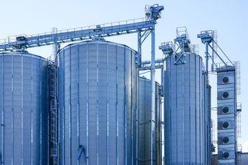 Agricultural silos, storage and drying of grains, wheat, corn, soy, sunflower, grain dryer © Zigmunds