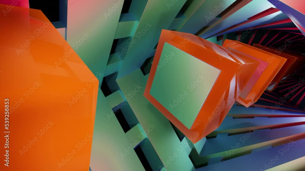 Aufkleber bright multi-colored sliding squares. design. light geometric animation that moves in different dire